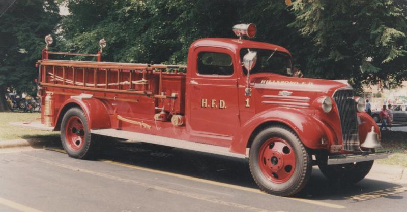 1937 Chevrolet (retired).  American LeFrance 500gpm / 150gal.  Hillsborough's first fire truck purchased in 1937